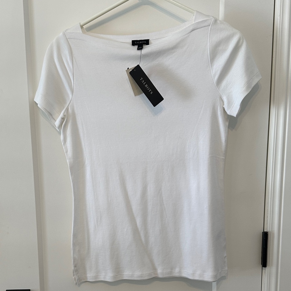 Talbots Pure White Short Sleeve Top